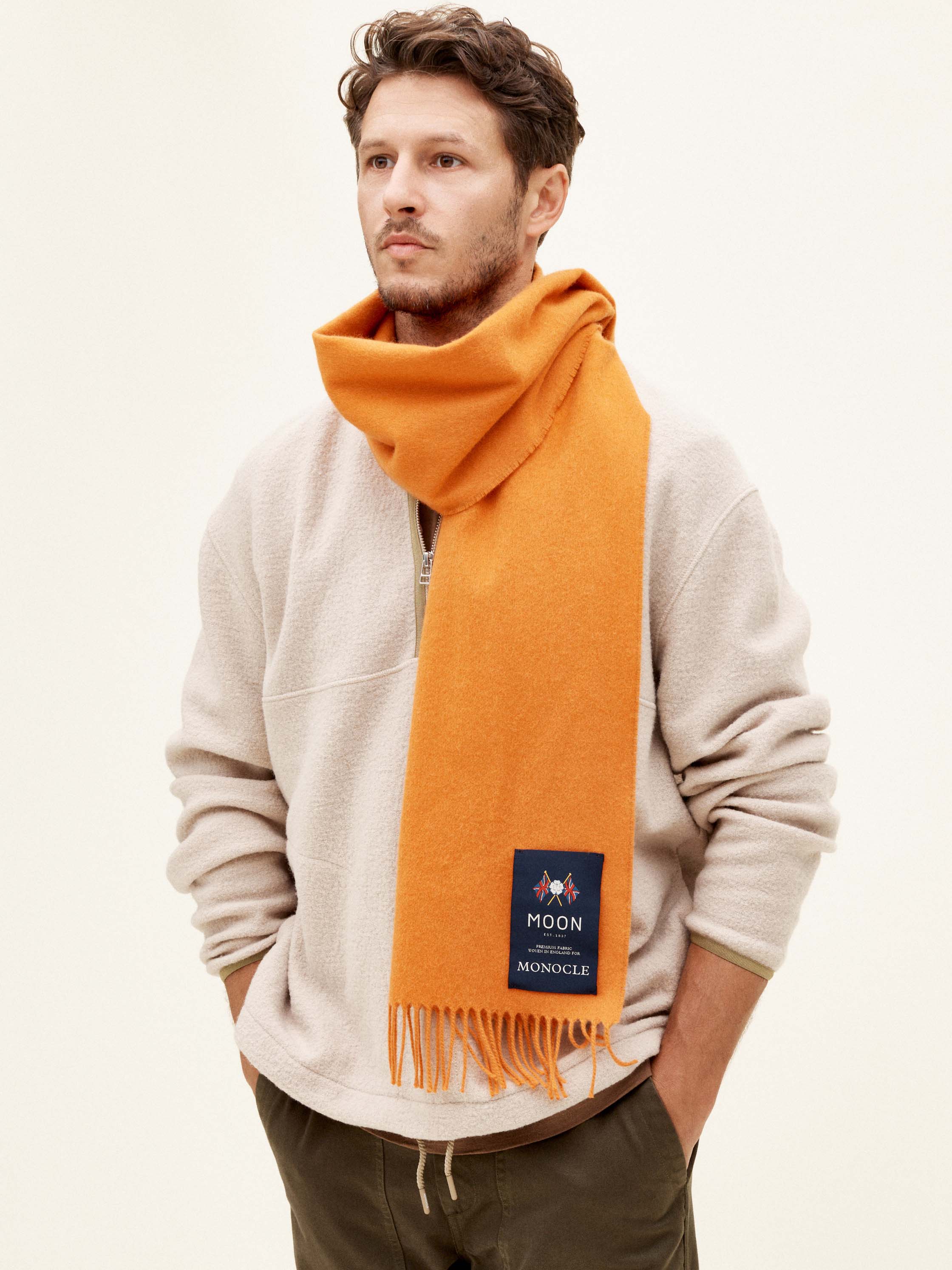 Wool-cashmere scarf - orange - Shop - Monocle